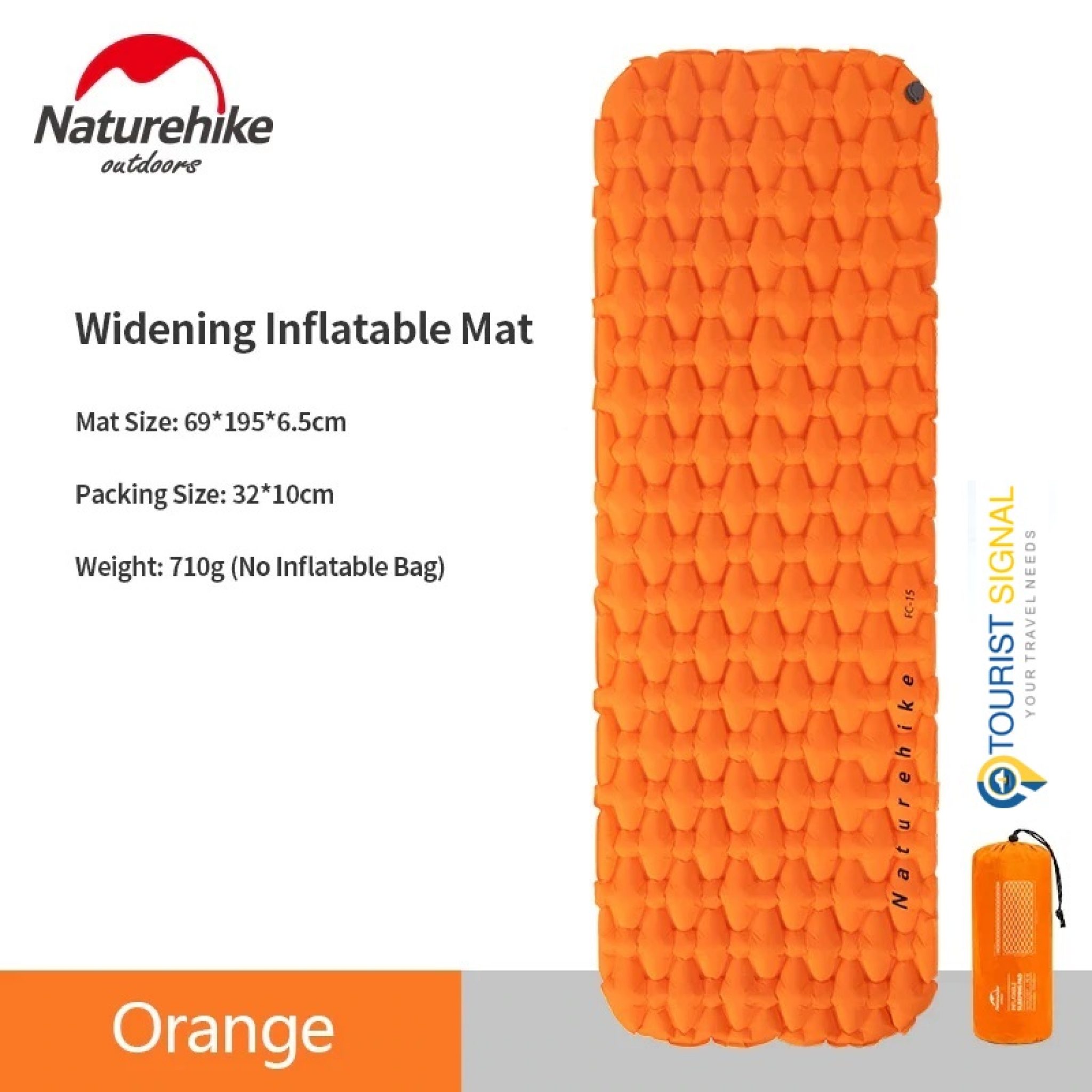 Naturehike Ultralight lightweight Camping Air Mattress Orange - Tourist